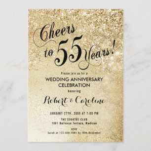 55. Hochzeitstag Gold Einladung