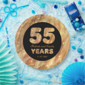 55. Hochzeitstag Gold Party Lights Pappteller (Party)