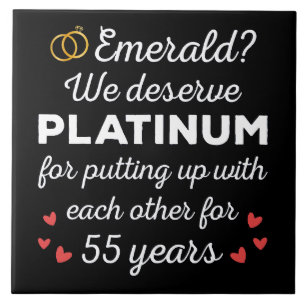 55. Hochzeitstag I - Emerald Funny Couple Fliese
