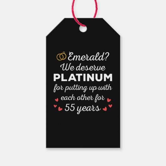 55. Hochzeitstag I - Emerald Funny Couple Geschenkanhänger (Vorderseite)