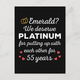 55. Hochzeitstag I - Emerald Funny Couple Postkarte