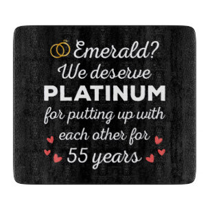 55. Hochzeitstag I - Emerald Funny Couple Schneidebrett