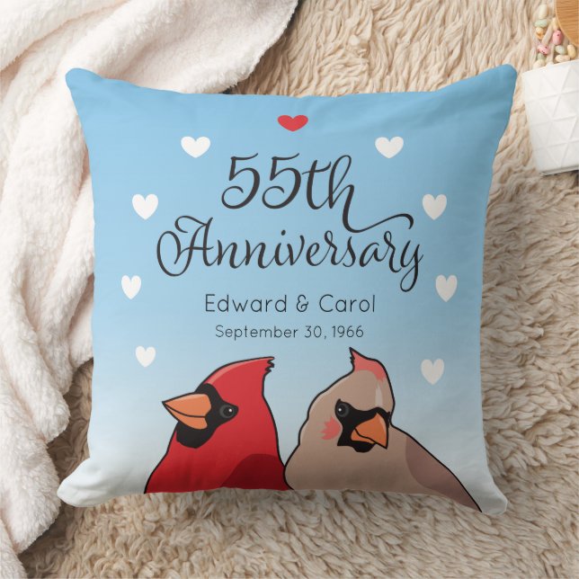 55. Hochzeitstag, Kardinal Kissen (Decke)