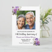 55. Hochzeitstag Lila Rose Foto Save The Date (Stehend Vorderseite)