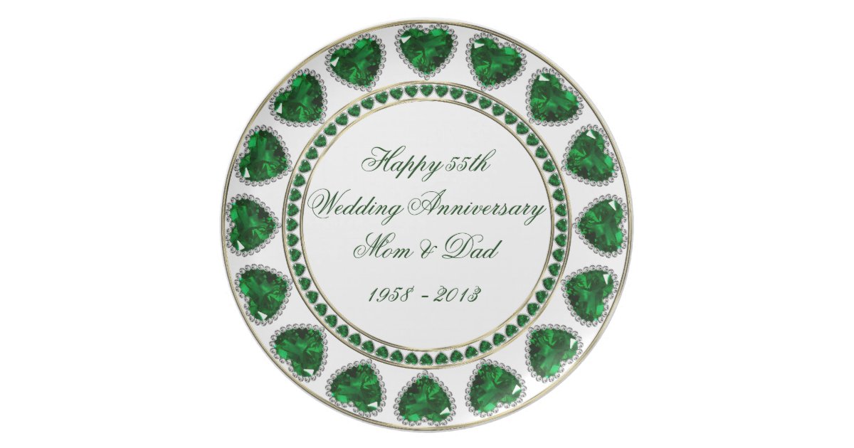 55. Hochzeitstag-Melamin-Platte Teller | Zazzle.de