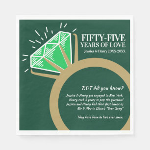 55. Hochzeitstag Party Spaß Fakten Napkins Serviette