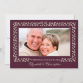 55. Hochzeitstag Pflaumenbronze-Foto Einladung (Vorderseite)