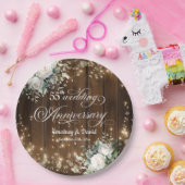 55. Hochzeitstag Rustikale Streichlichter Pappteller (Party)