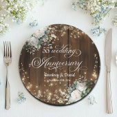 55. Hochzeitstag Rustikale Streichlichter Pappteller