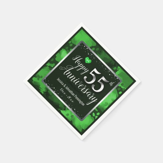 55. Hochzeitstag Serviette (Ecke)