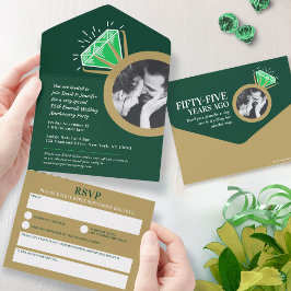 55. Hochzeitstag Smaragdgoldenring All In One Einladung