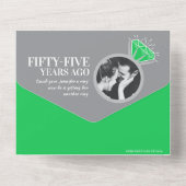 55. Hochzeitstag smaragdgrünen Ewigkeitsring All In One Einladung (Rückseite)