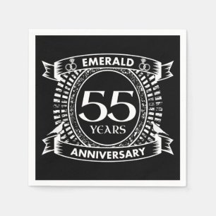 55. Hochzeitstag smaragdgrünen Wappen Serviette