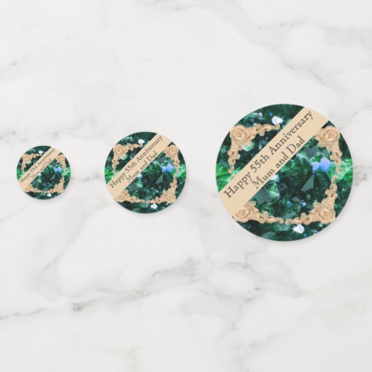 55. Hochzeitstag Smarald Konfetti (Vorderseiten)