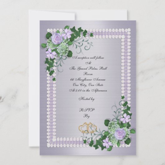 55. Hochzeitstag Verlängerung Lavender Einladung (Rückseite)