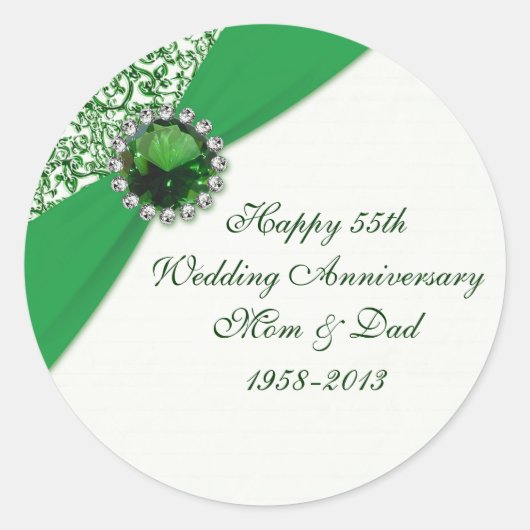 55. Hochzeitsticker Runder Aufkleber (Vorderseite)