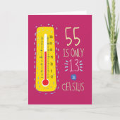 55 in Celsius - Geburtstag Karte (Vorderseite)
