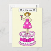 55 ist der neue 35-jährige Spaß für sie Postkarte (Vorne/Hinten)