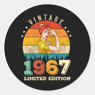55 Jahre alt 1967 Vintage Frauen 55. Geburtstagsge Runder Aufkleber