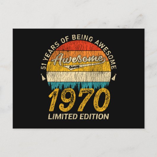 55 Jahre alt 1970 Retro Phantastisch 55. Geburtsta Postkarte (Vorderseite)