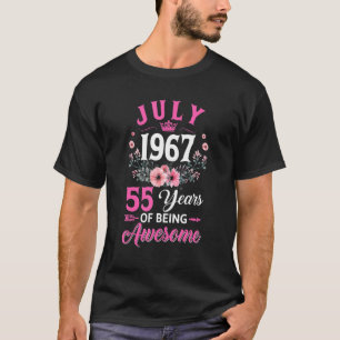 55 Jahre alt Gebildet im Juli 1967 55. Geburtstags T-Shirt