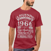 55 Jahre alte Geschenke Legende wurde 1966 Geboren T-Shirt (Vorderseite)