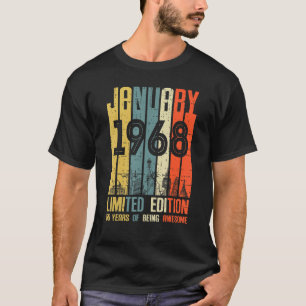 55 Jahre alte Vintage Januar 1968 Geburtstag Männe T-Shirt