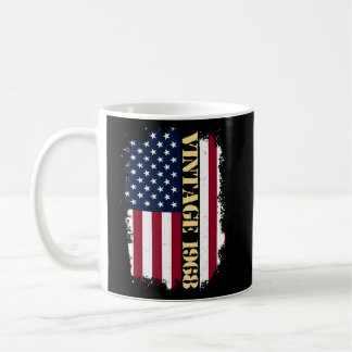 55 Jahre alte Vintage US-Flagge 1968 Amerikanische Kaffeetasse