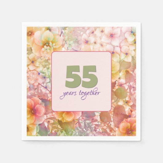 55 Jahre Cosmos Floral Design Serviette (Vorderseite)