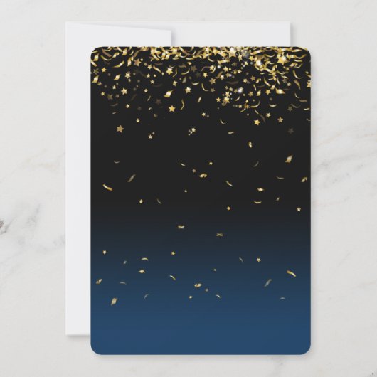 55 Jahre Gold Balloons & Confetti Einladung (Rückseite)