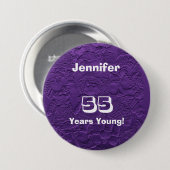 55 Jahre Junge Lila Puppen Button Button Geburtsta (Vorne & Hinten)