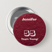 55 Jahre Junge rote Puppen Button Button Geburtsta (Vorne & Hinten)