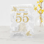 55 Jahre Mitarbeiterjubiläum Business Elegance Karte (Gelbe Blume)