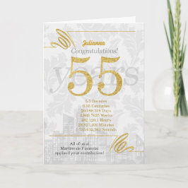 55 Jahre Mitarbeiterjubiläum Business Elegance Karte