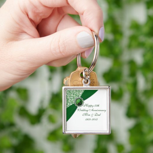 55. Jahrestag der Hochzeit Schlüsselkette Schlüsselanhänger (Hand)