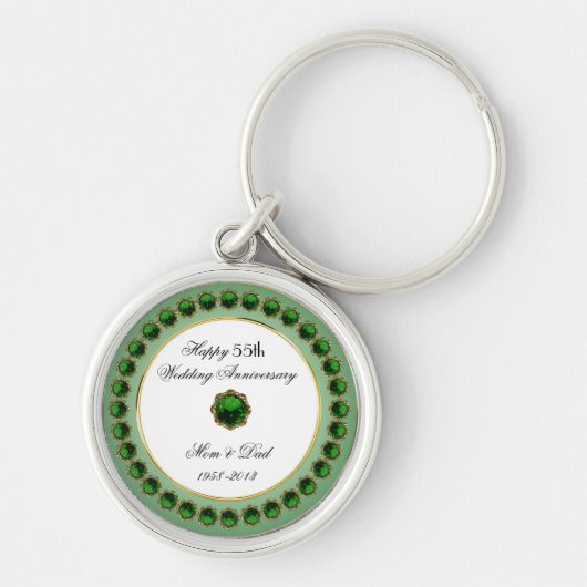 55. Jahrestag der Hochzeit Schlüsselkette Schlüsselanhänger (Vorne)