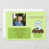 55-Jährige CUPCAKE FOTO BIRTHTAGE INVITE Einladung (Vorne/Hinten)