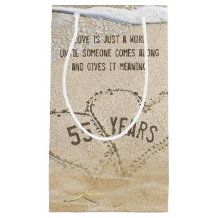 55. Jubiläum Beach Hearts and Starfish Kleine Geschenktüte