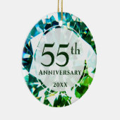 55. Jubiläum Emerald Foto Personalisiert Keramik Ornament (Rechts)