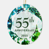 55. Jubiläum Emerald Foto Personalisiert Keramik Ornament (Links)