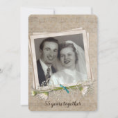 55. Jubiläum Party altmodische Foto Rahmen Einladung (Vorderseite)