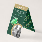 55. Jubiläum Party smaragdgolden Ring zwei Foto (Rückseite)