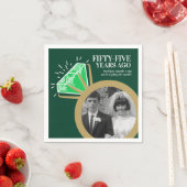 55. Jubiläum Party Smarald Gold Ring Foto Serviette (Beispiel)
