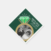 55. Jubiläum Party Smarald Gold Ring Foto Serviette (Ecke)