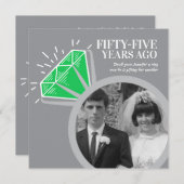 55. Jubiläum Party smarald ringt zwei Fotos Einladung (Vorne/Hinten)