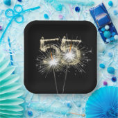 55. Jubiläum Party Sparklers auf Black Pappteller (Party)