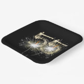 55. Jubiläum Party Sparklers auf Black Pappteller (Gewinkelt)