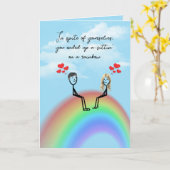 55. Jubiläum Strichmännchen Couple On a Rainbow Karte (Gelbe Blume)