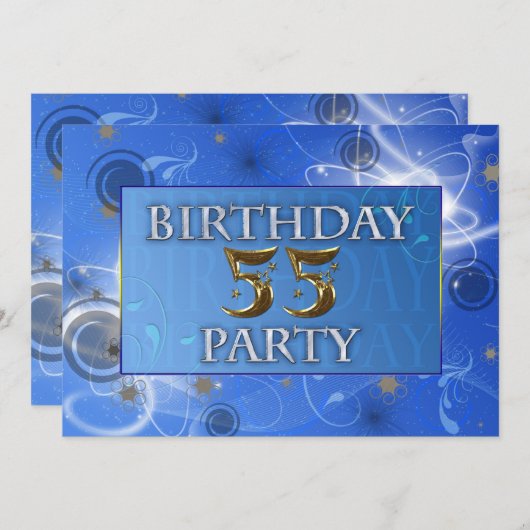 55. Kosmische Party Einladung (Vorne/Hinten)