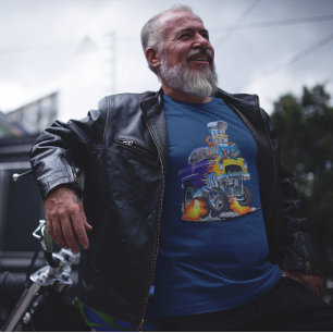 55 Lustiges Auto Flammender Drag Track Biest T-Shirt